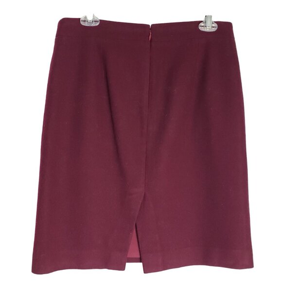 J Crew The Pencil Skirt 8 Burgundy Red Wool Skirt PERFECT FOR CHRISTMAS - Picture 3 of 10